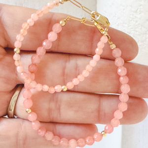 Pale Pink Natural Coral Mama and Mini Bracelets - Set or Each