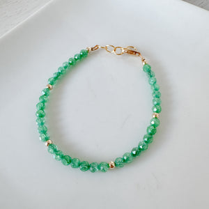 Shimmering Cubic Zirconia & Flower Stacking Bracelet - Set of 3 or Each