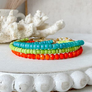 1990’s Party Color Collection Bead Bracelet Stacking Set - Set of 3 or Each