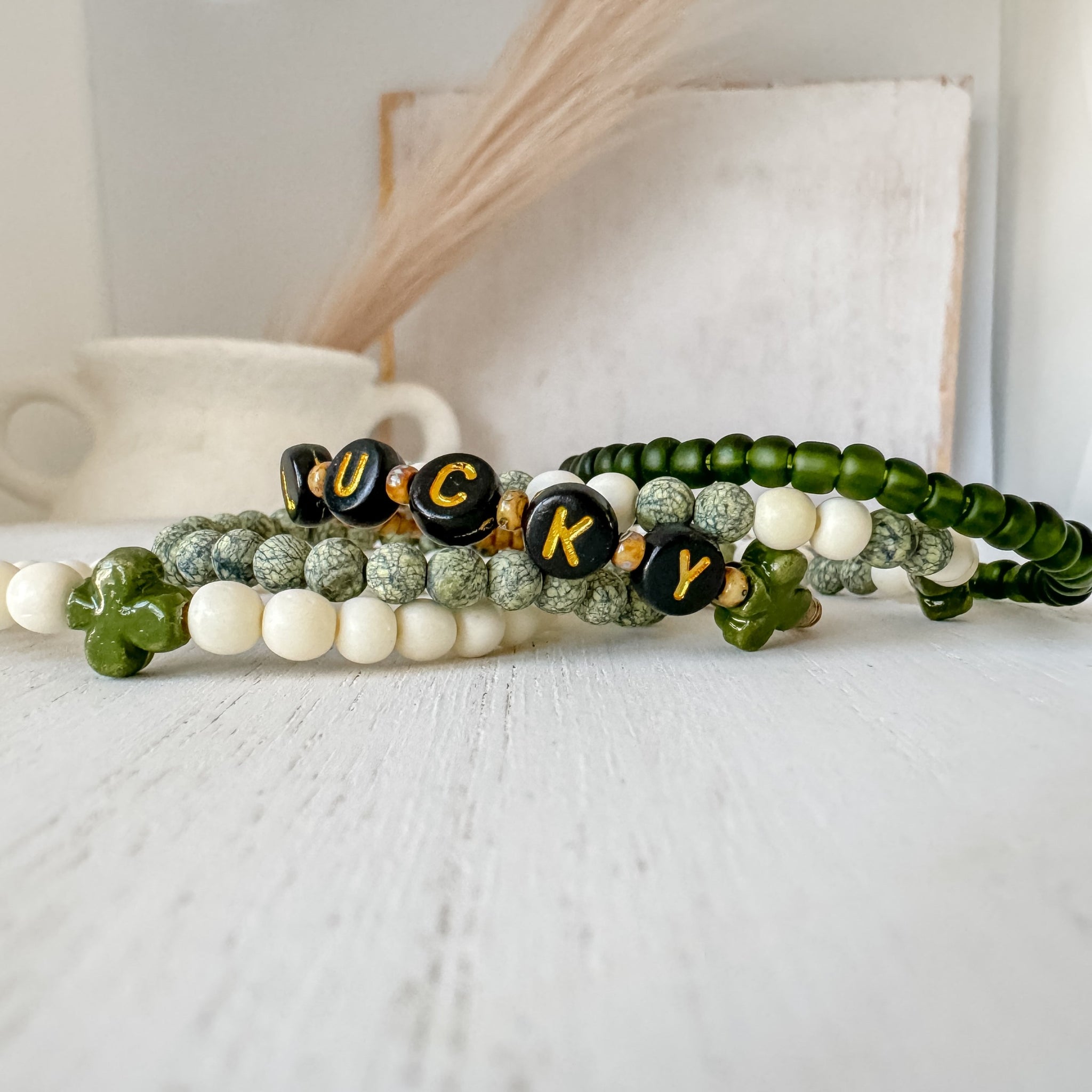 Feelin’ LUCKY Girls Saint Patrick’s Day Bracelets - Set of 3 or Each - Unisex Options