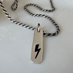 BOLT - The Lightening Bolt Children's Sterling Silver Rope Chain Necklace