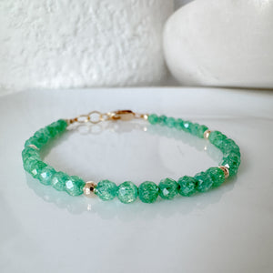 Shimmering Cubic Zirconia & Flower Stacking Bracelet - Set of 3 or Each