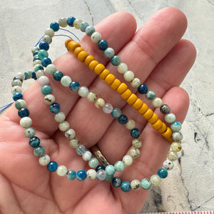Stormy Waters and Sun Natural Stone Bead Bracelets - Set of 3 or Each