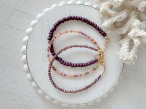 Purple Rain Stacking Bracelet - Set or Each