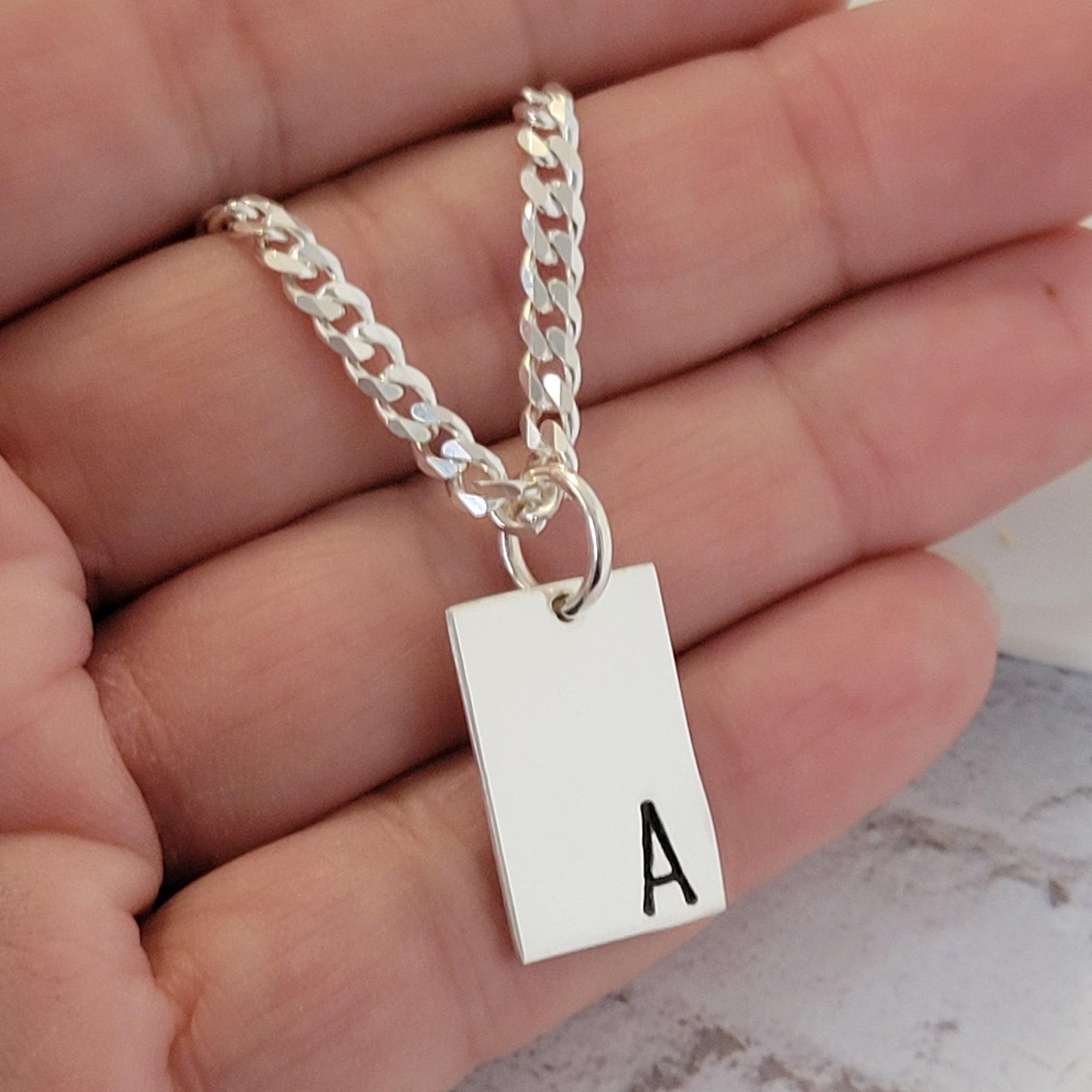 Add On Charm Only - Square or Rectangle - Sterling, Gold or Rose Gold