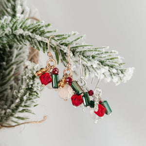 Christmas Confetti Dangle Earrings - Sterling or Gold