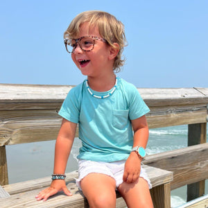 "Lil Grom" White Heishi Shell and Stone Bead Surfer Necklaces - Multiple Colors Available