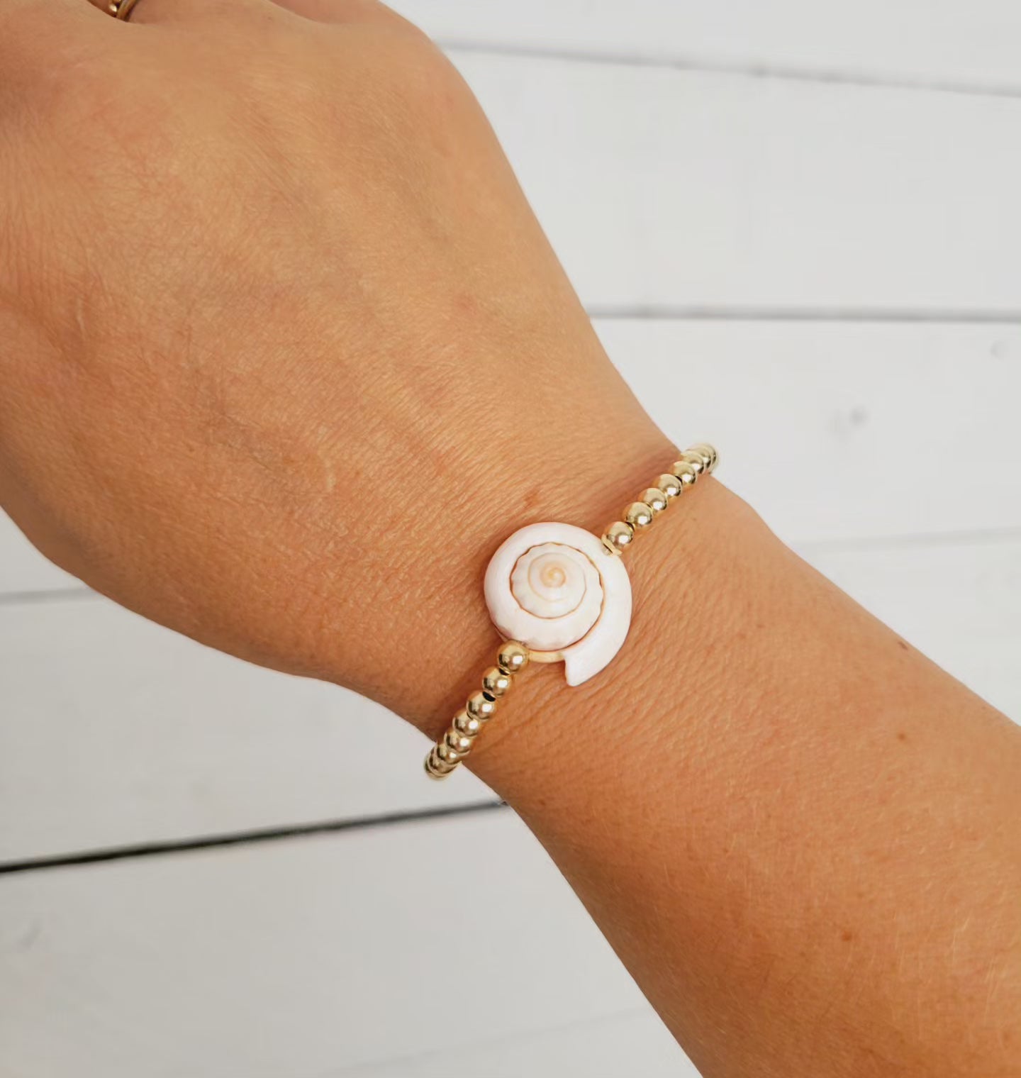 "Ariel" Shell and Bead Bracelet -  4mm Adults or 3mm Childrens