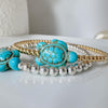 Gold Beaded and Turquoise Sea Turtle Bracelet - 3mm, 4mm, 5mm, 6mm