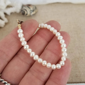 AAA Freshwater Pearl Baby Bracelet - Sterling Silver or Gold Clasp