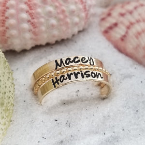 3mm Gold Name Ring - 14kt Gold Filled