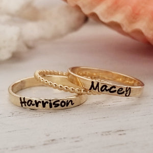 3mm Gold Name Ring - 14kt Gold Filled