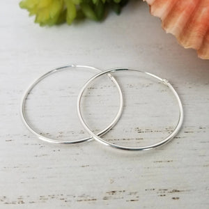 Eternity Hoop Earrings - Sterling, Gold, or Rose Gold