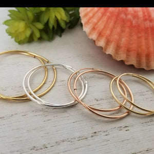 Eternity Hoop Earrings - Sterling, Gold, or Rose Gold