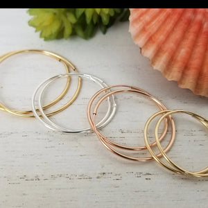 Eternity Hoop Earrings - Sterling, Gold, or Rose Gold