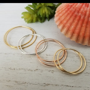 Eternity Hoop Earrings - Sterling, Gold, or Rose Gold