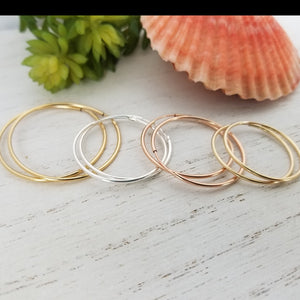 Eternity Hoop Earrings - Sterling, Gold, or Rose Gold