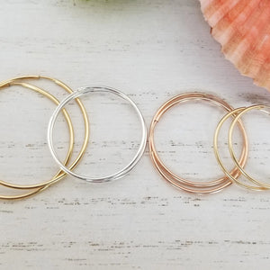 Eternity Hoop Earrings - Sterling, Gold, or Rose Gold