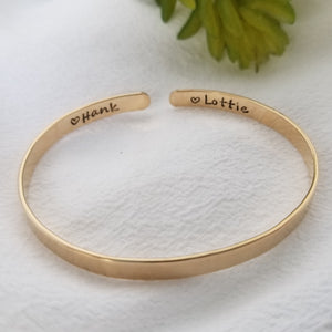 Custom Cuff Bracelet - Gold or Rose Gold