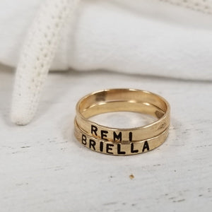 3mm Gold Name Ring - 14kt Gold Filled