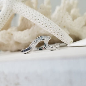 CZ Pave Wave Ring - Sterling Silver