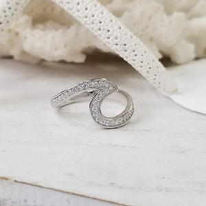 CZ Pave Wave Ring - Sterling Silver