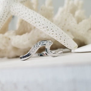 CZ Pave Wave Ring - Sterling Silver