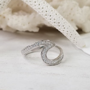 CZ Pave Wave Ring - Sterling Silver