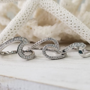 CZ Pave Wave Ring - Sterling Silver