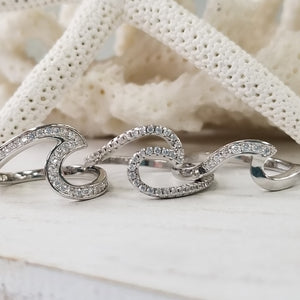 CZ Pave Wave Ring - Sterling Silver