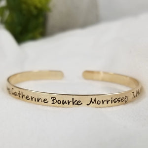 Custom Cuff Bracelet - Gold or Rose Gold