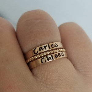 3mm Gold Name Ring - 14kt Gold Filled