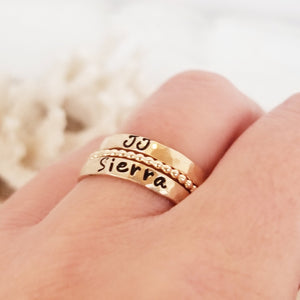 3mm Gold Name Ring - 14kt Gold Filled