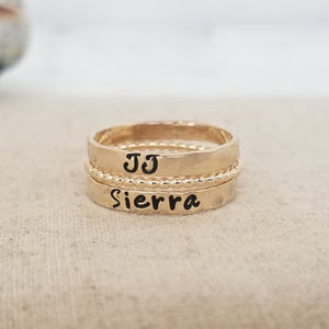 3mm Gold Name Ring - 14kt Gold Filled