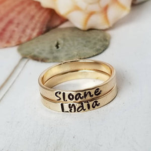 3mm Gold Name Ring - 14kt Gold Filled