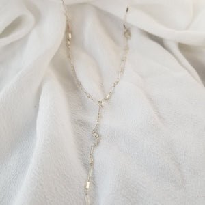 Lariat Sequin Necklace - Y Necklace - Sterling Silver