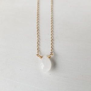 Natural Moonstone Necklace - Sterling or Gold