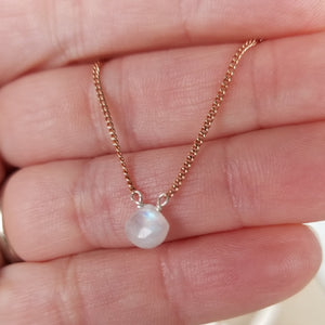 Natural Moonstone Necklace - Sterling or Gold