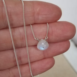 Natural Moonstone Necklace - Sterling or Gold