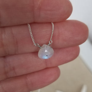 Natural Moonstone Necklace - Sterling or Gold