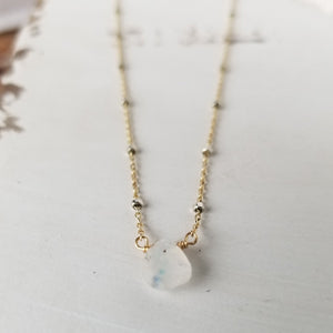 Natural Moonstone Necklace - Sterling or Gold