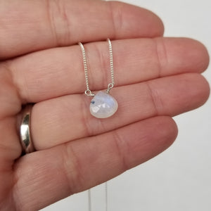 Natural Moonstone Necklace - Sterling or Gold