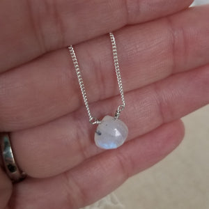 Natural Moonstone Necklace - Sterling or Gold