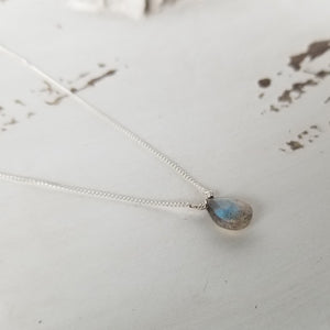 Natural Labradorite Necklace - Sterling or Gold