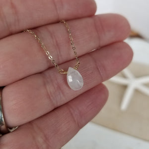 Natural Moonstone Necklace - Sterling or Gold