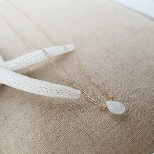 Natural Moonstone Necklace - Sterling or Gold