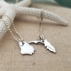 Dainty State Pride Necklace - Any State - Sterling Silver