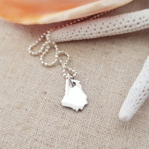 Dainty State Pride Necklace - Any State - Sterling Silver