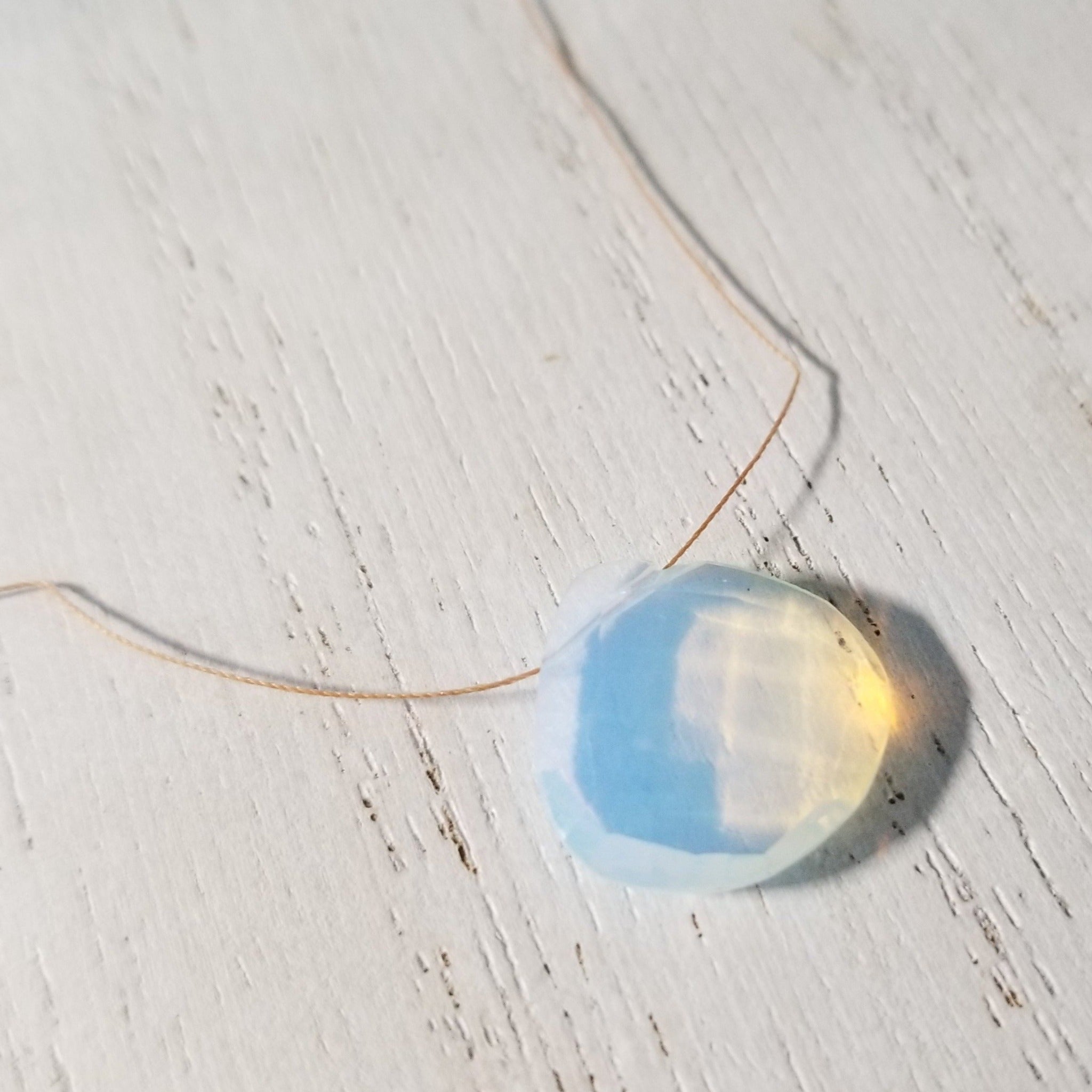 Natural Chalcedony Crystal Necklace - On String