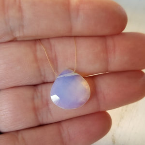 Natural Chalcedony Crystal Necklace - On String